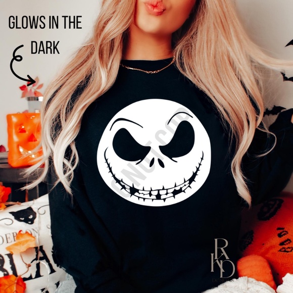 Glow in the Dark Jack Skellington Sweatshirt - Picture 1 of 4